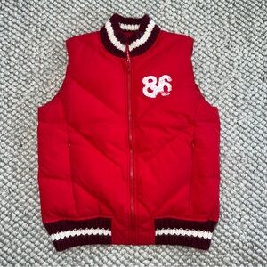 PINK Victorias Secret Puffer Vest True Pink Love XS / S Feather Down Red